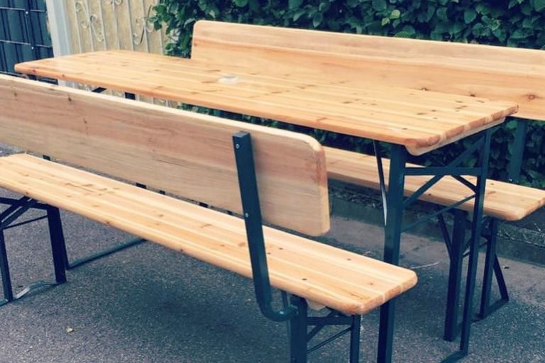 Bierzeltgarnitur mit Rückenlehne zur Miete bei A-Z Verleih